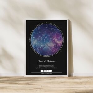 Galaxy temalı Yıldız Haritası Siyah - Görsel 2