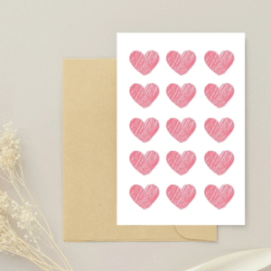 Texture Kalp Sticker (60 Adet)